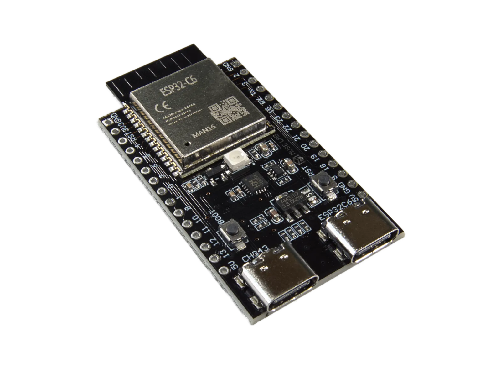 ESP32-C6 Dual Type-C Entwicklungsboard N16 Mit 16 MB Flash – WiFi 6, Bluetooth, RGB-LED