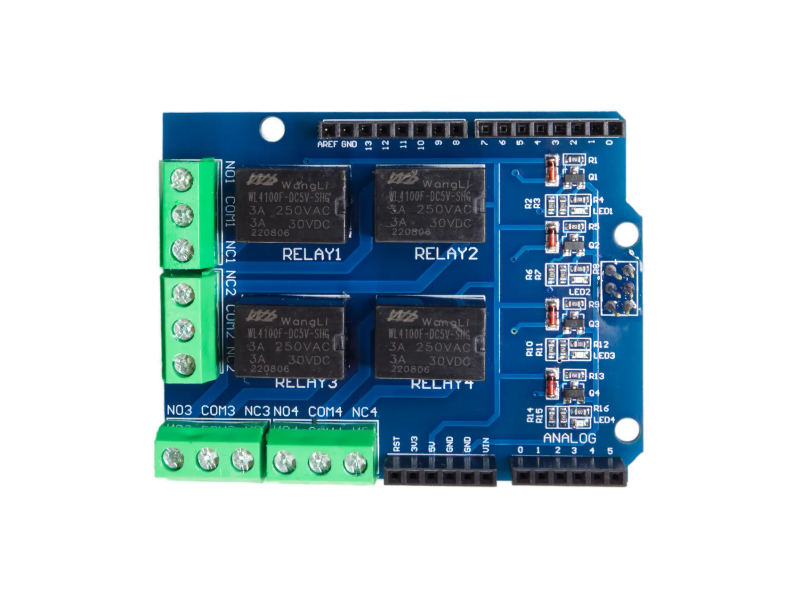 4-Kanal 5V Relay Shield Relais Modul für UNO R3 Mega 2560 – arduino ...
