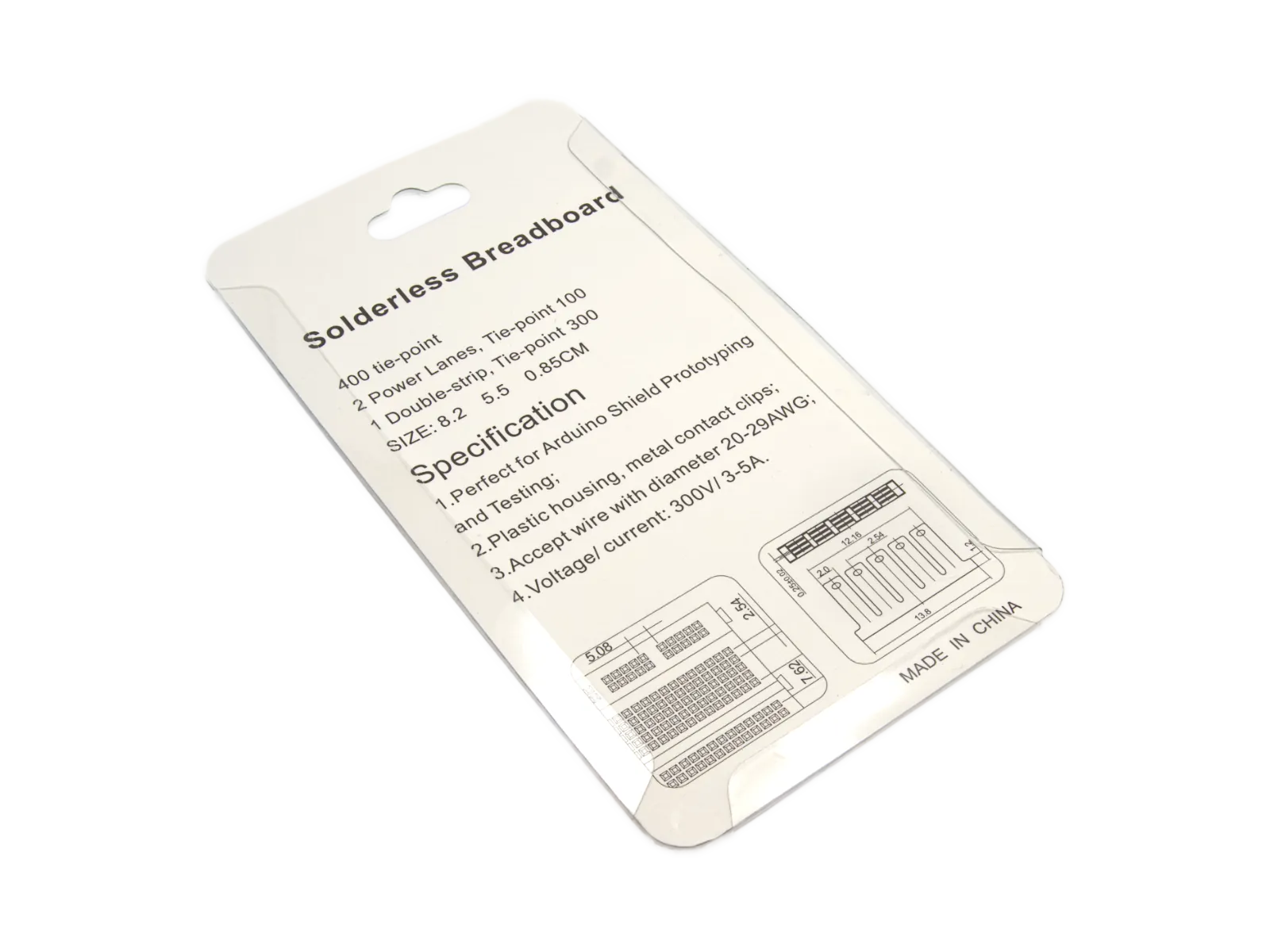 Breadboard 400 Holes Transparent 83x55mm Steckbrett