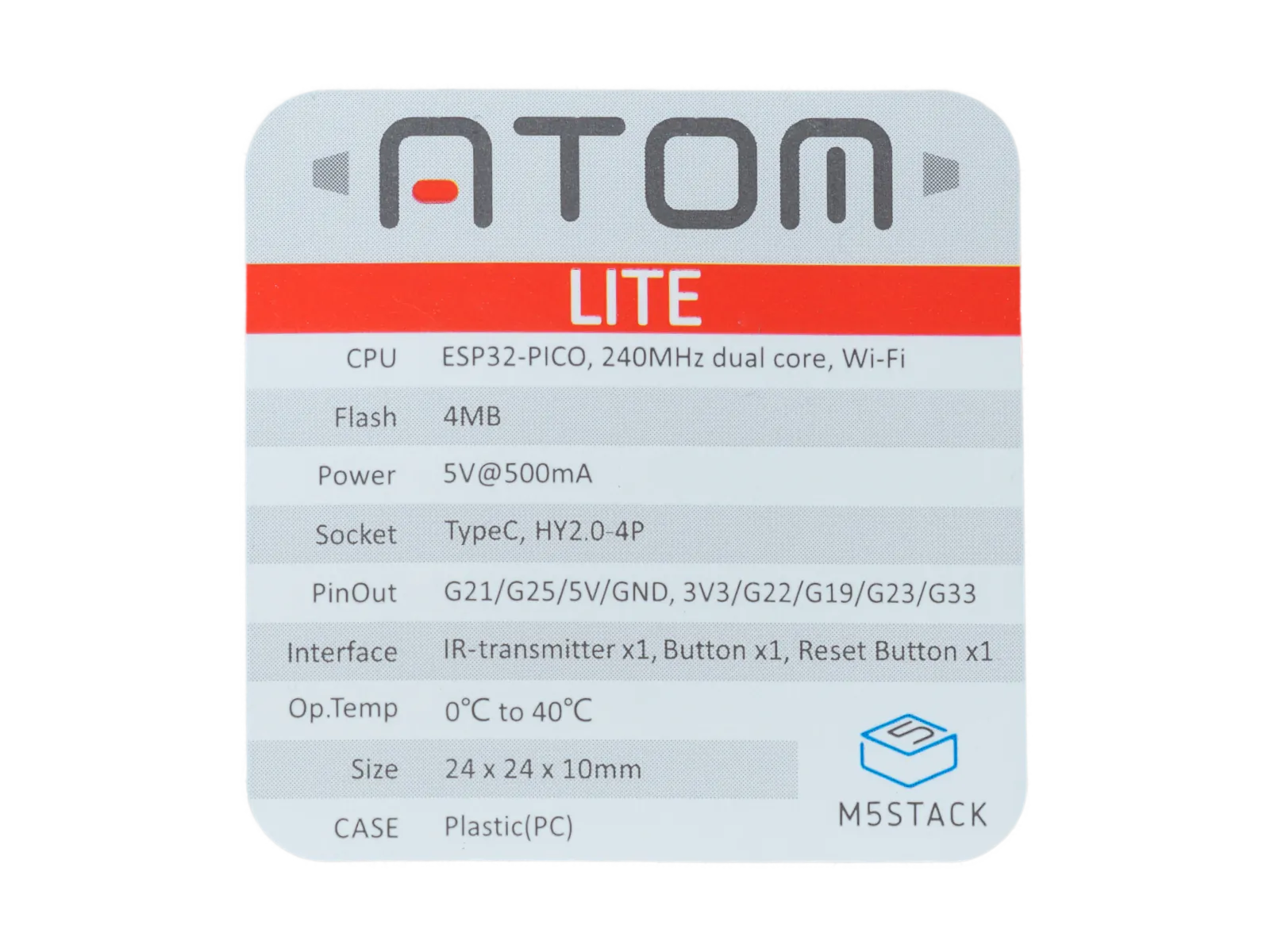 M5Stack ATOM Lite ESP32 IoT