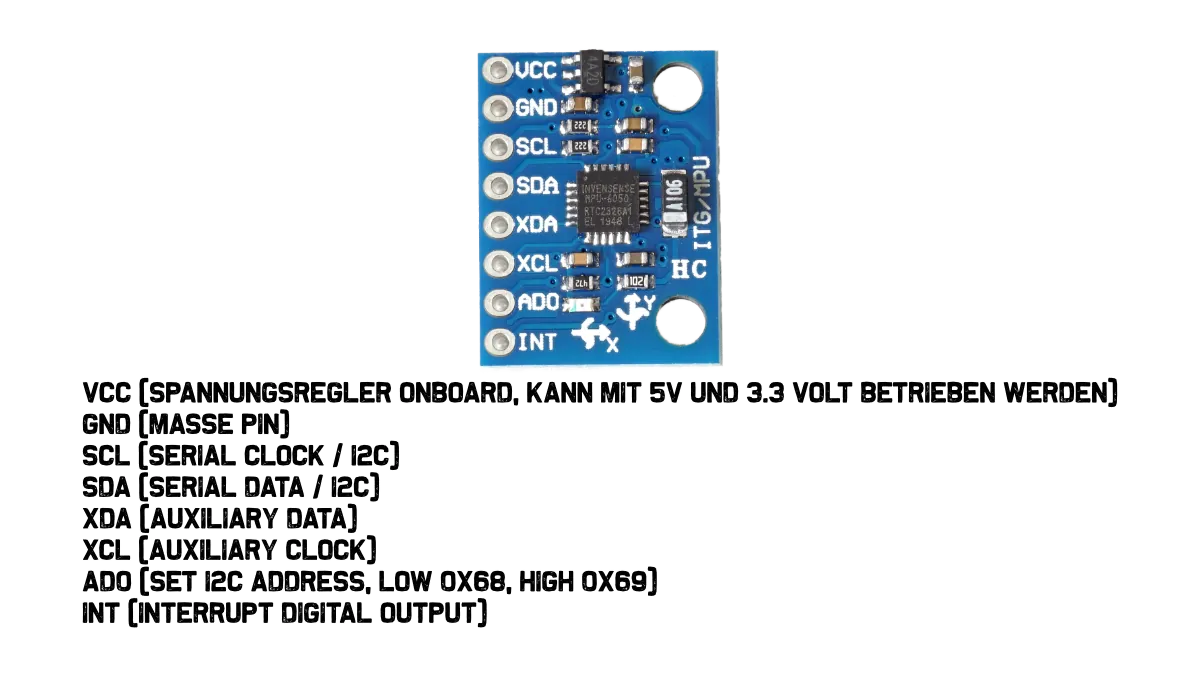 GY-521 MPU6050 3-Achsen-Beschleunigungs-Gyroskop 6DOF Module