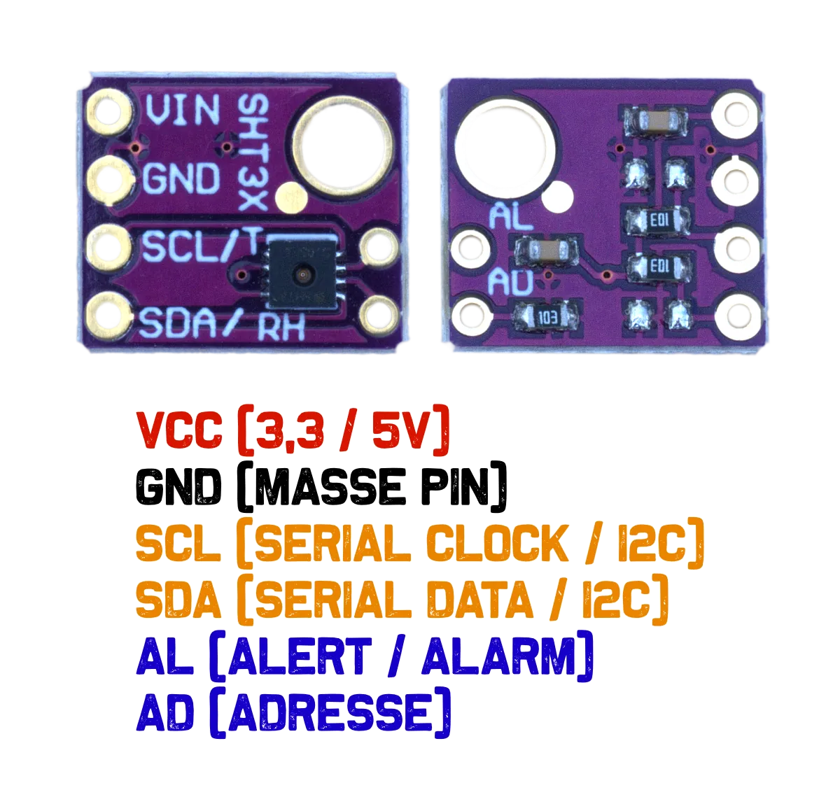 SHT30-D Temperatur Feuchtigkeit Sensor Breakout-Board