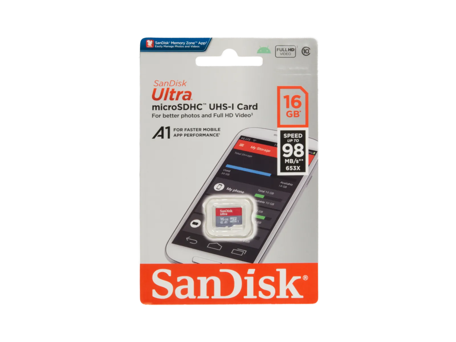 SanDisk ULTRA Micro SD Speicherkarte A1 16GB (AI on the edge kompatibel)