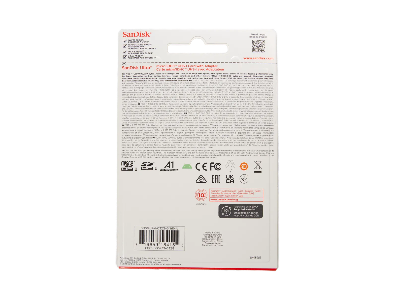 SanDisk ULTRA Micro SD microSDHC 32GB UHS-I (AI on the edge kompatibel)