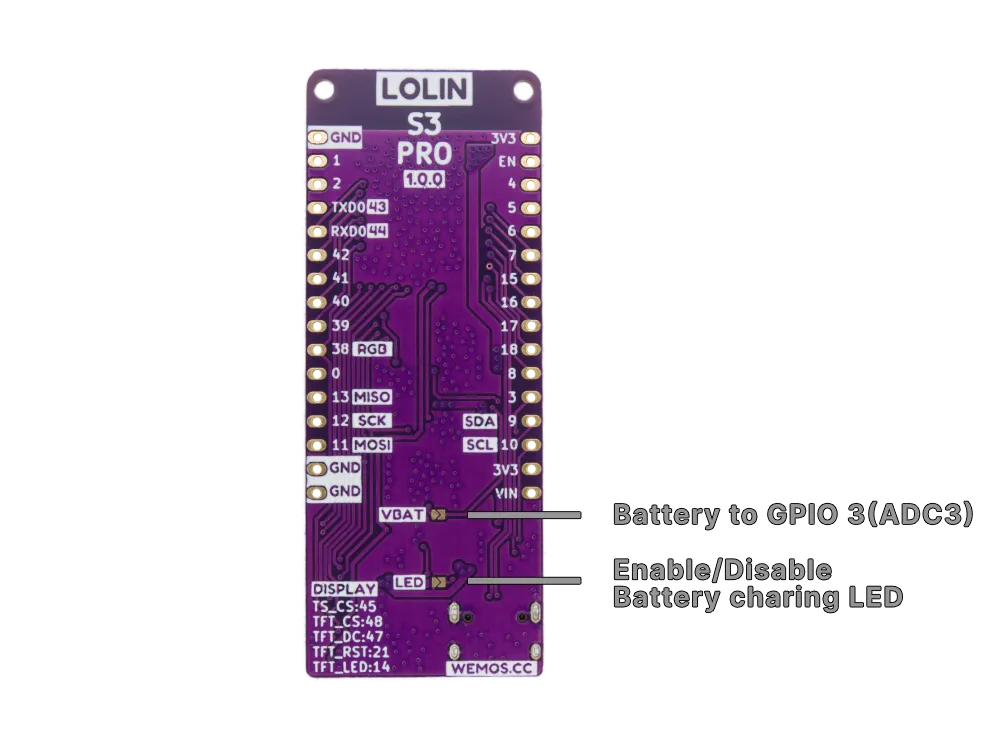 Wemos Lolin S3 Pro ESP32-S3 WROOM