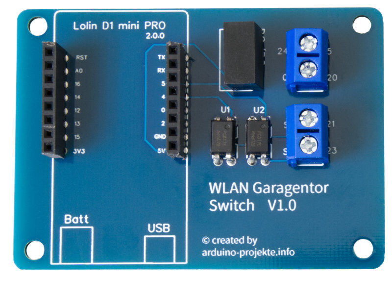 HomeKit Garagen- und Hoftoröffner für ESP8266