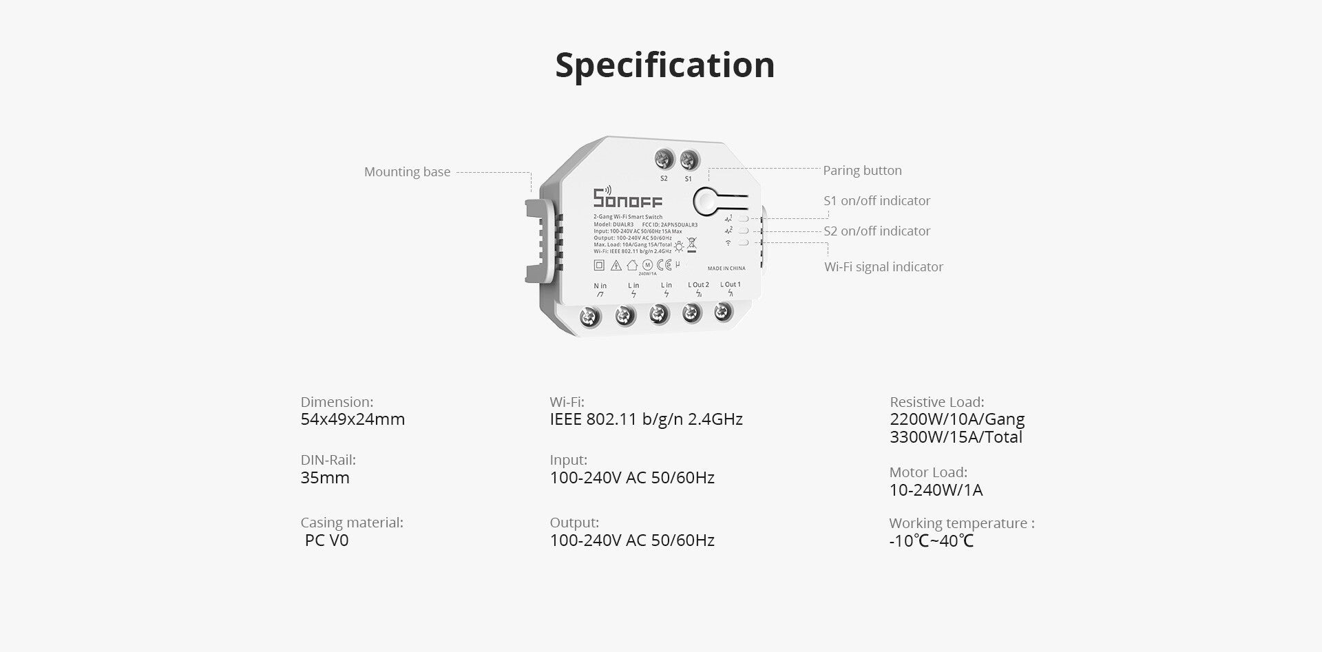 Sonoff DUAL R3 - WiFi Schalter