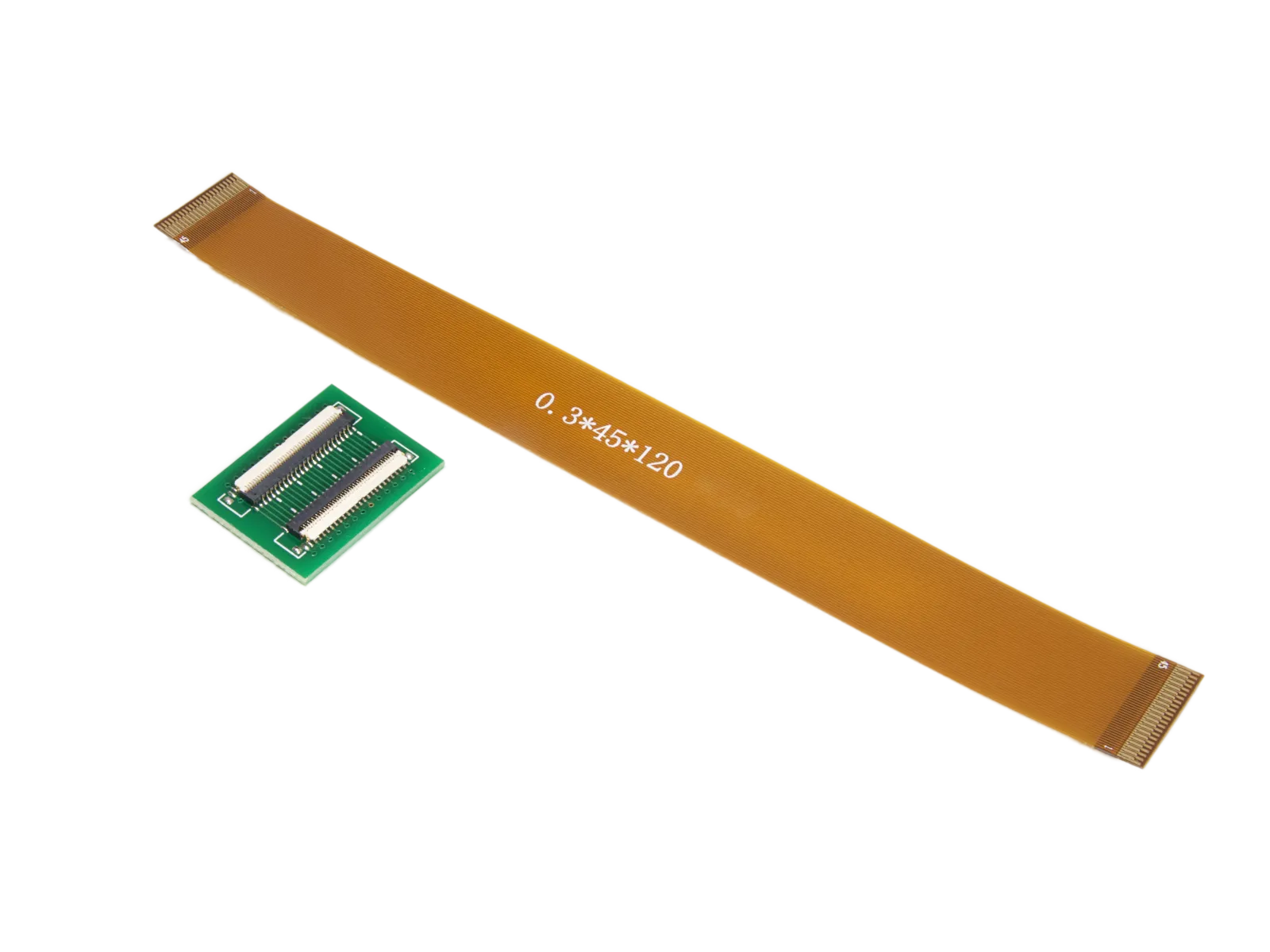 Flexibles Flachbandkabel mit Verlängerungsstecker 0,3mm Raster 45 Pin 120mm