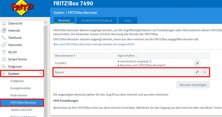 Fritz Box Einstellungen